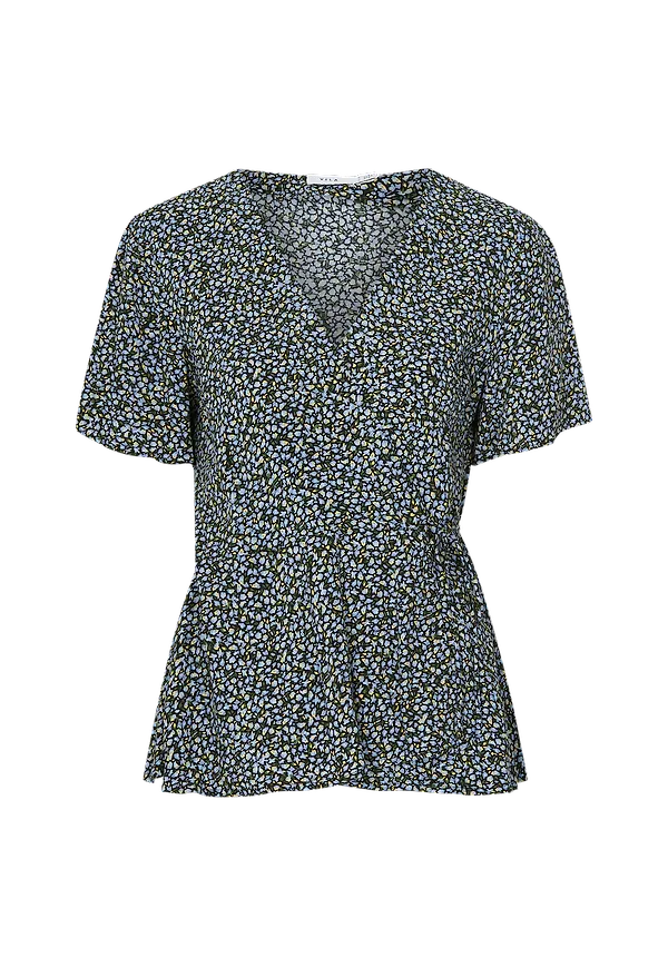 Vila - Omlottblus viFini Wrap S/S Top - Svart