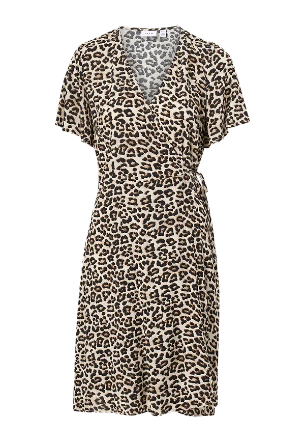 Vila - Omlottklänning viPion S/S Wrap Midi Dress - Grå