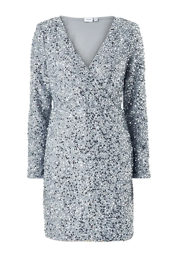 Vila - Paljettklänning viCava Sequin Dress - Grå - 40