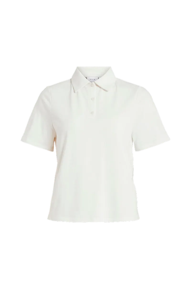 Vila - Pikétröja viDreamia S/S Polo Top - Vit