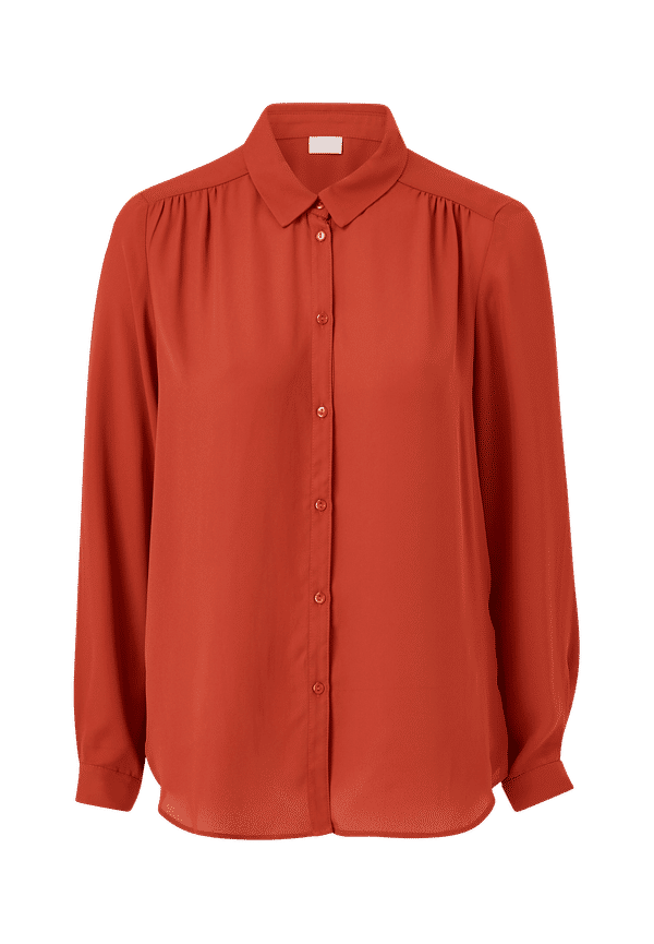 Vila - Skjorta viLucy L/S Button Shirt - Röd