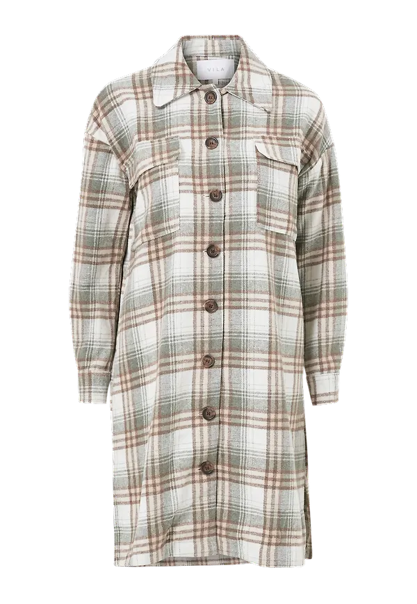 Vila - Skjortjacka viFandua L/S Long Shacket - Vit