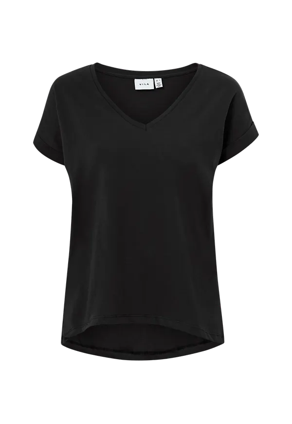 Vila - Topp viDreamers New V-neck T-shirt - Svart