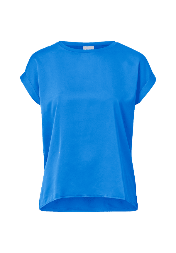 Vila - Topp viElelette S/S Satin Top - Blå - 38