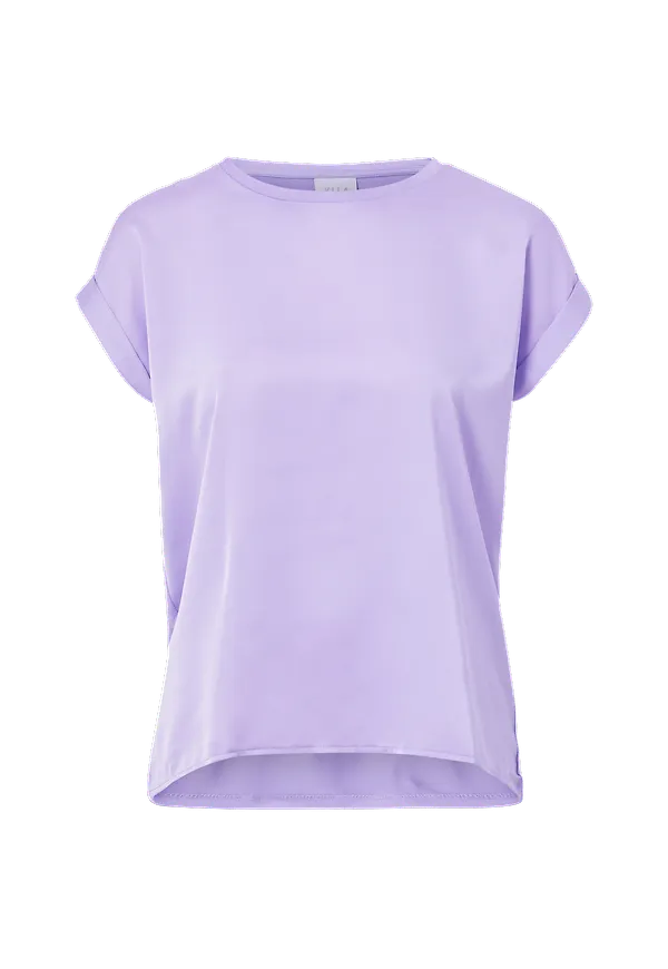 Vila - Topp viElelette S/S Satin Top - Lila
