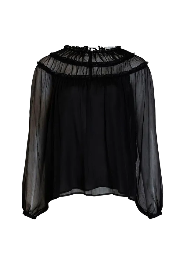 Vila - Topp viLalia L/S Top - Svart - 40