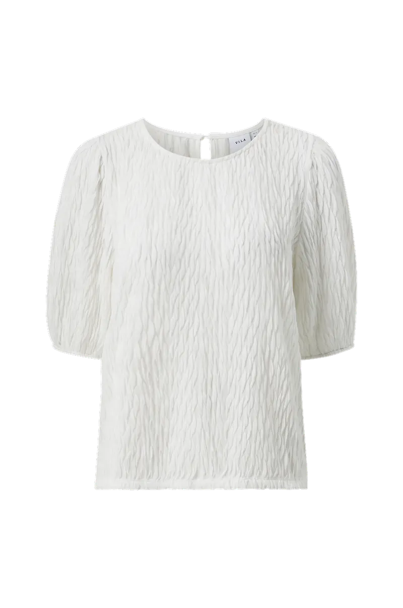 Vila - Topp viPlisso 2/2 Sleeve Top - Vit - 34