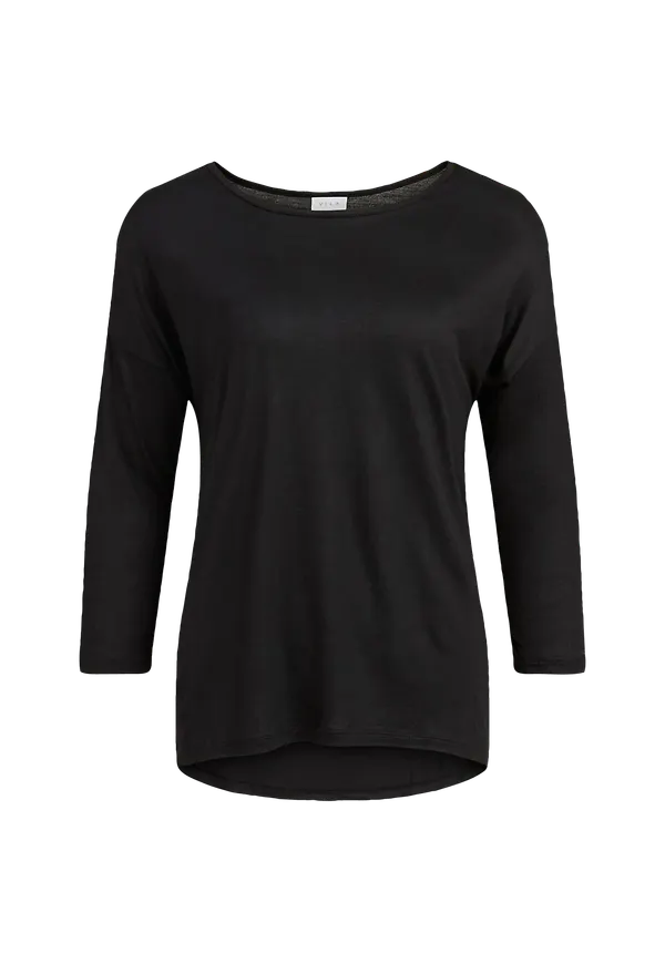 Vila - Topp viScoop O-neck 3/4 Top - Svart