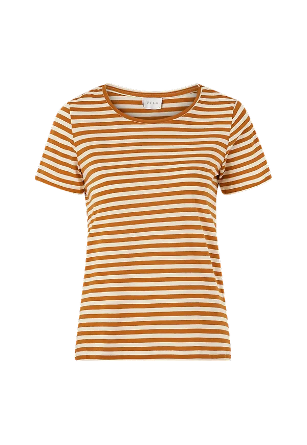 Vila - Topp viSus O-Neck S/S - Brun