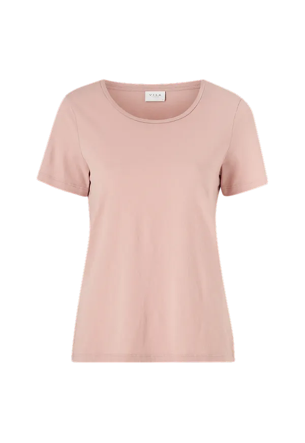 Vila - Topp viSus O-Neck S/S - Rosa