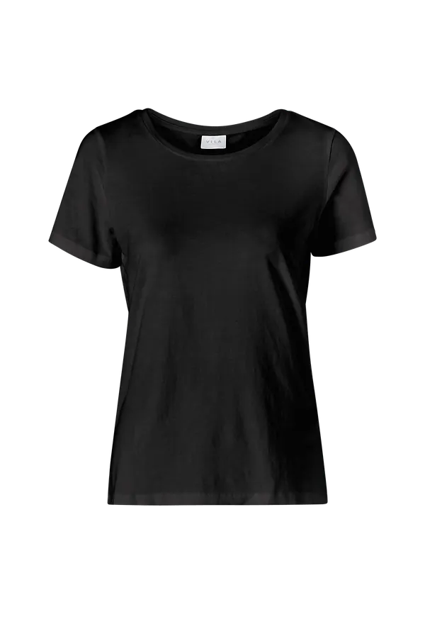 Vila - Topp viSus O-Neck S/S - Svart