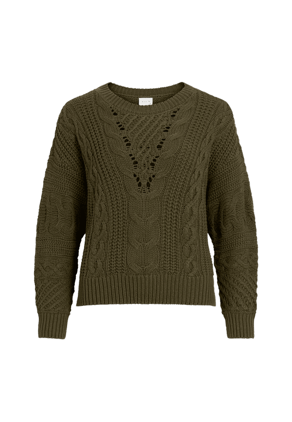Vila - Tröja viDita Knit O-neck L/S Top - Grön