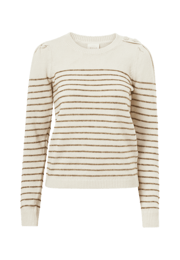 Vila - Tröja viEdie O-neck L/S Knit Top - Vit