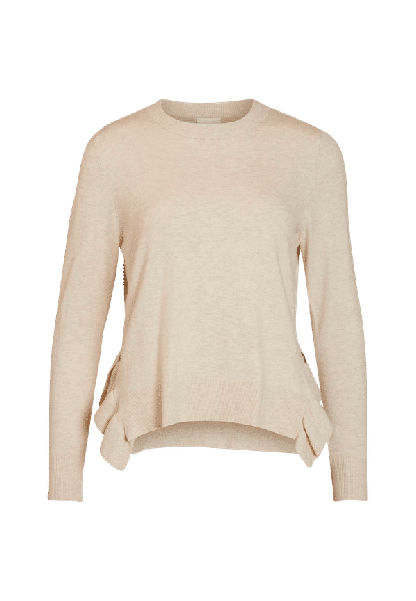 Vila - Tröja viElasta L/S Knit Top - Natur