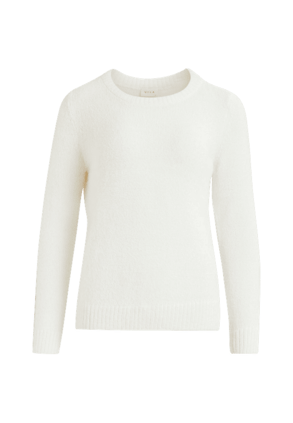 Vila - Tröja viFeami O-neck L/S Knit Top - Vit