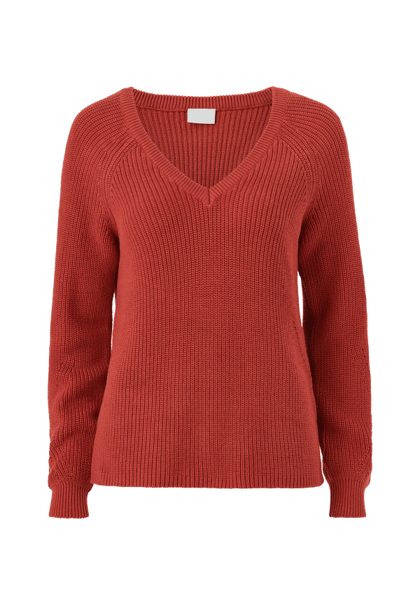 Vila - Tröja viMyntani Knit Pointelle - Röd