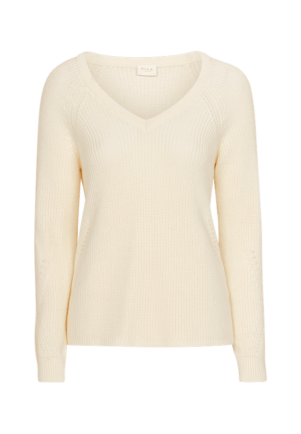 Vila - Tröja viMyntani Knit Pointelle - Vit