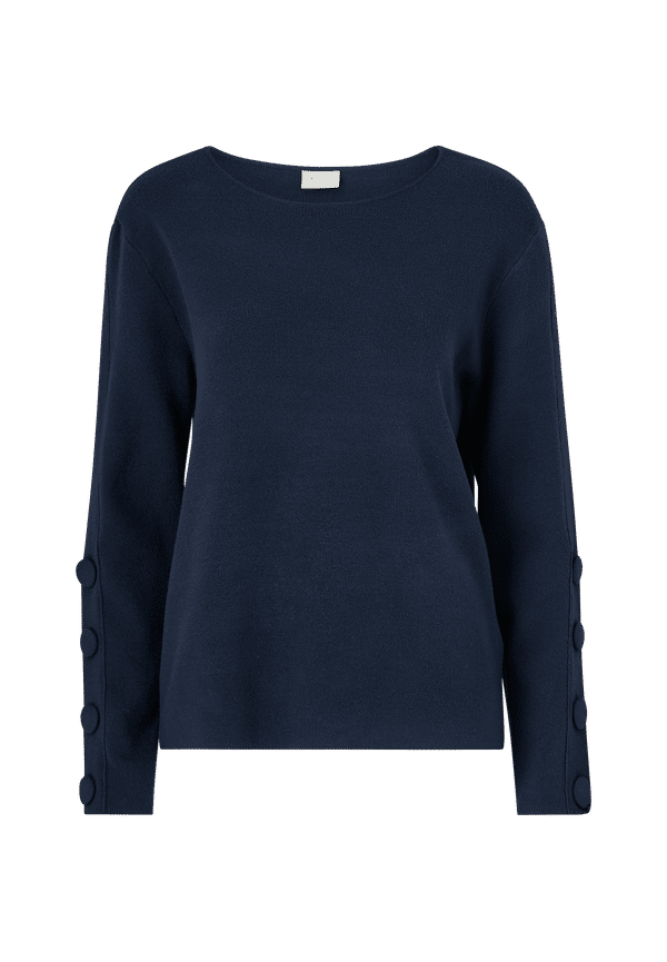 Vila - Tröja viOlivina Knit Button L/S Sleeve - Blå