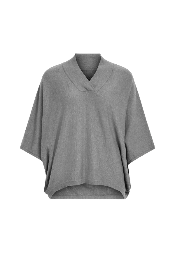 Vila - Tröja viOlivinja 3/4 Sleeve Knit Cape - Grå