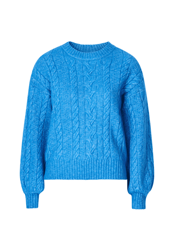 Vila - Tröja viOya O-neck L/S Knit Top - Blå - 36