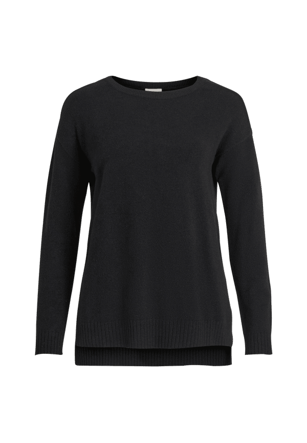Vila - Tröja viRil High Low L/S Knit Top - Svart