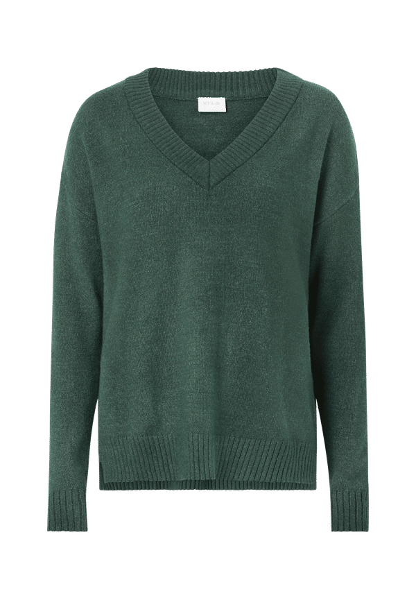 Vila - Tröja viRil Oversize V-neck Knit Top - Grön