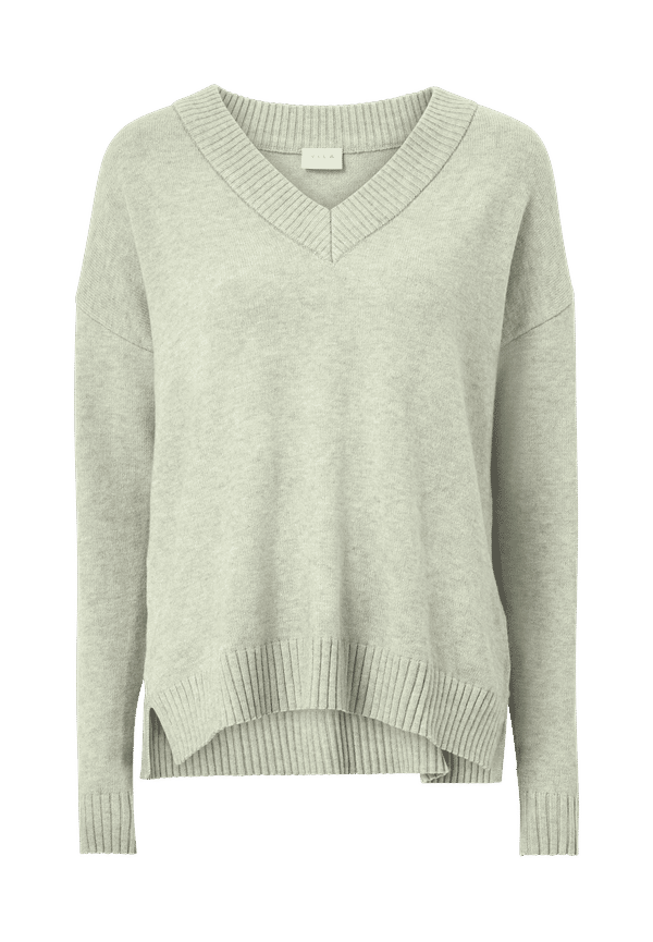 Vila - Tröja viRil Oversize V-neck Knit Top - Grön