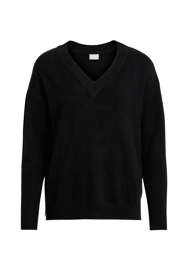 Vila - Tröja viRil Oversize V-neck Knit Top - Svart