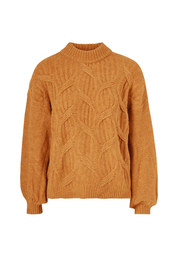 Vila - Tröja viSeven Knit O-neck L/S Top - Brun