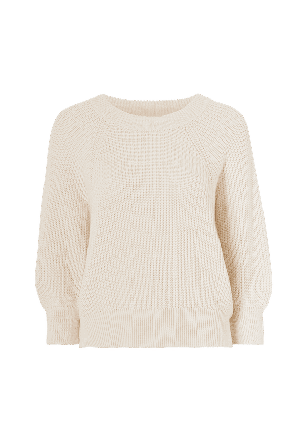 Vila - Tröja viTilla O-neck 3/4 Knit Top - Vit