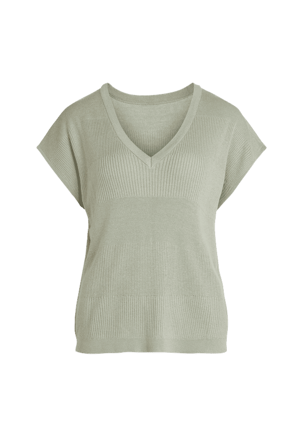 Vila - Tröja viWendis S/S Knit Top - Grön - 36