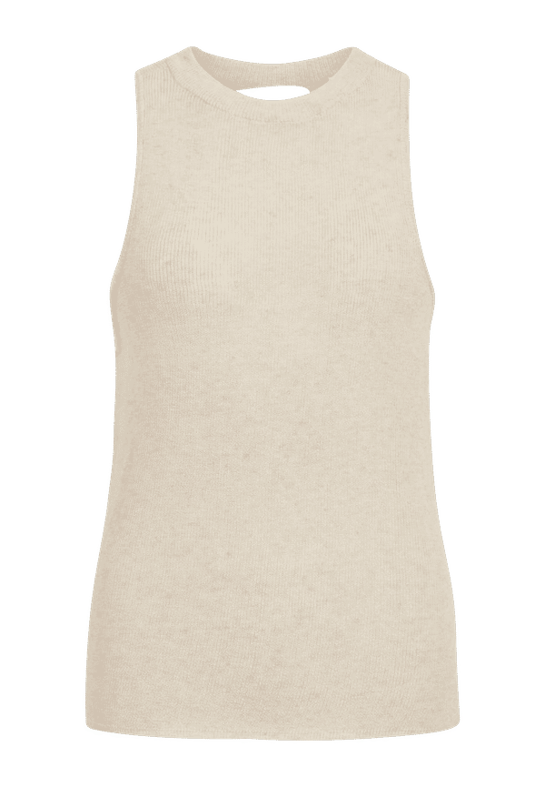Vila - Väst/topp viDenice S/L Knit Top - Beige