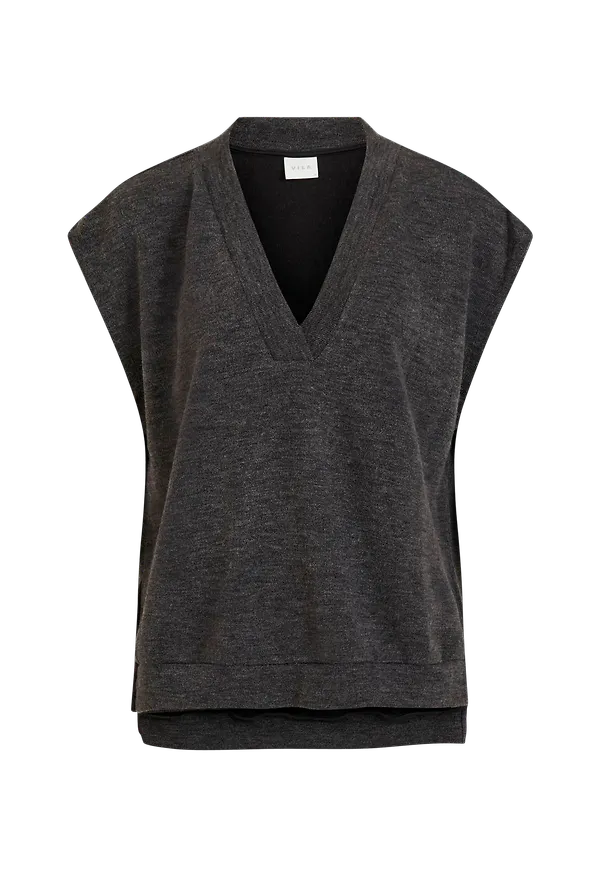 Vila - Väst viMany V-neck Knit Vest - Grå