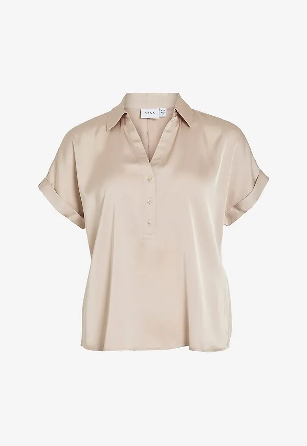Vila - Blus viEenna Ravenna S/S - Grå