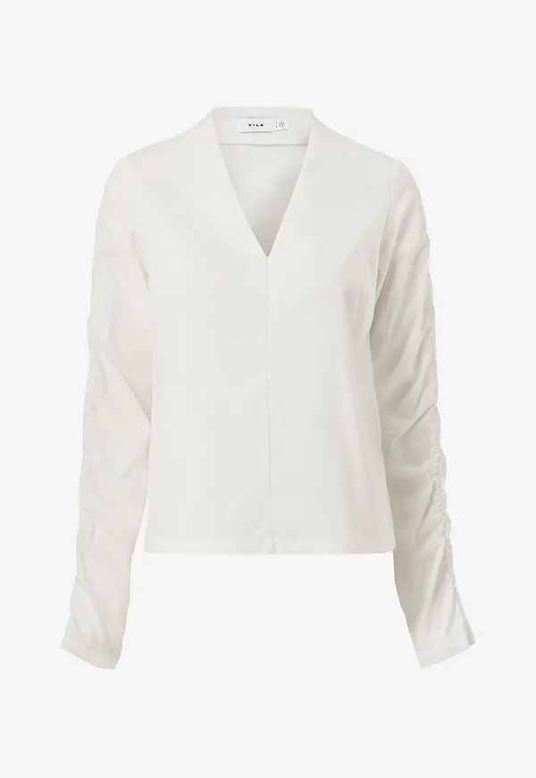 Vila - Blus viLalu L/S Shirt - Vit