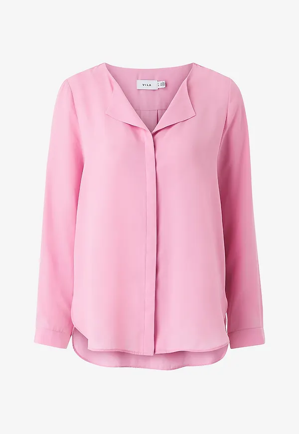 Vila - Blus viLucy L/S Shirt - Rosa