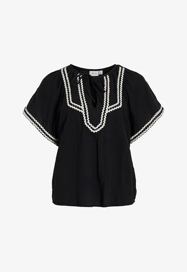 Vila - Blus viManda S/S Top - Svart