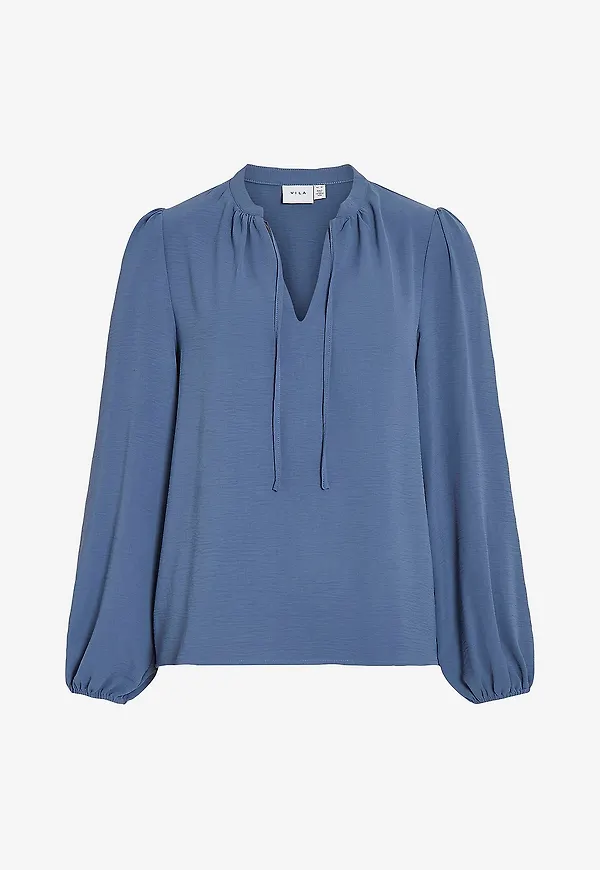 Vila - Blus viNova L/S Top - Blå