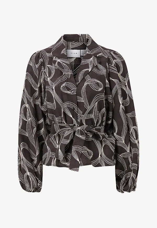 Vila - Blus viPrallo L/S Top - Svart