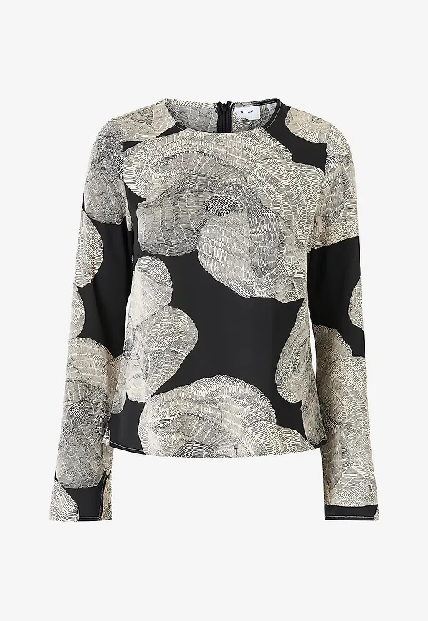 Vila - Blus viRoxy L/S Top - Svart