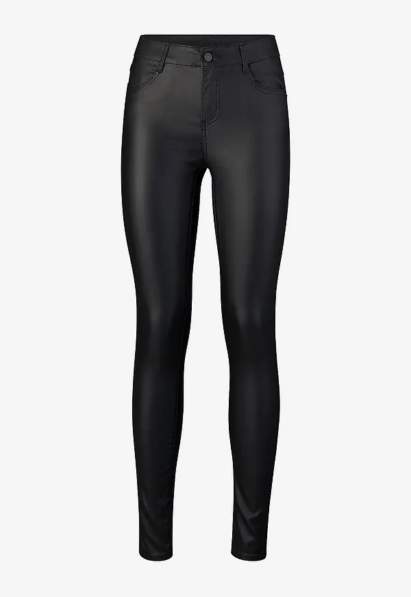Vila - Byxa viCommit New Coated - Svart