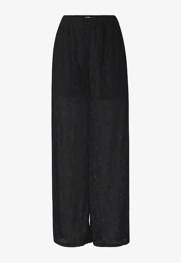 Vila - Byxa viSelly HW Lace Pants - Svart