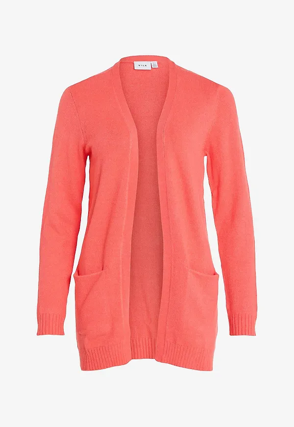 Vila - Cardigan viRil L/S Open Knit - Orange