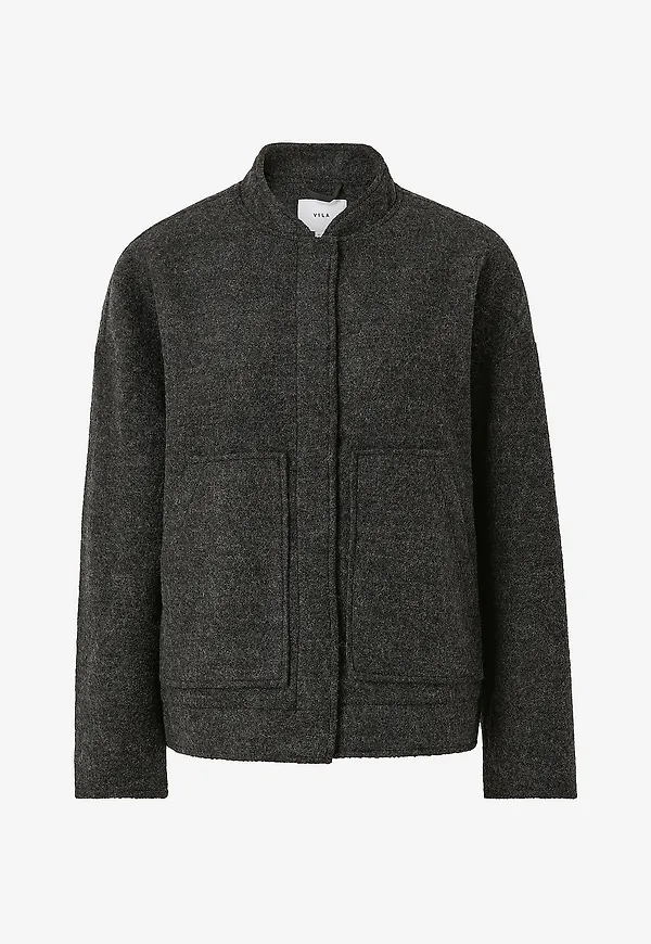 Vila - Jacka viCecilie Wool Bomber Jacket - Grå