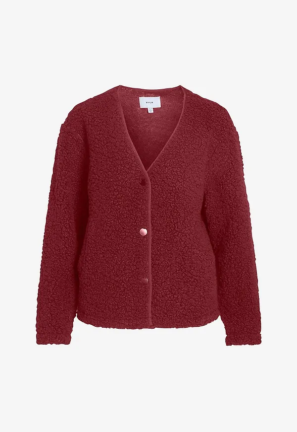 Vila - Jacka viDania L/s Teddy - Röd