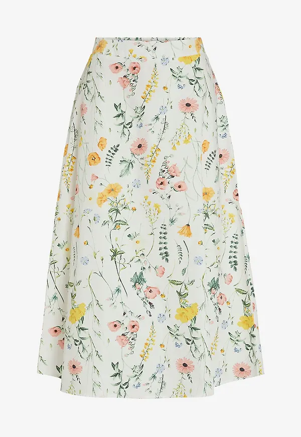 Vila - Kjol viCapro HW Midi Skirt - Vit