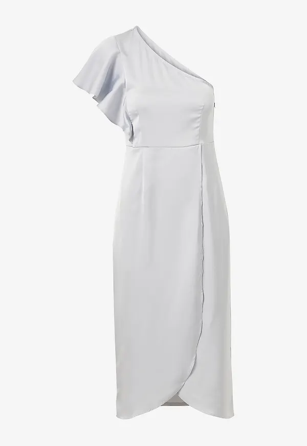 Vila - Klänning viNevea Oneshoulder Midcalf Dress - Vit