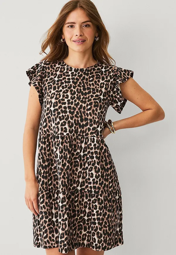 Vila - Klänning viybil Summer Aop S/s Dress - Brun