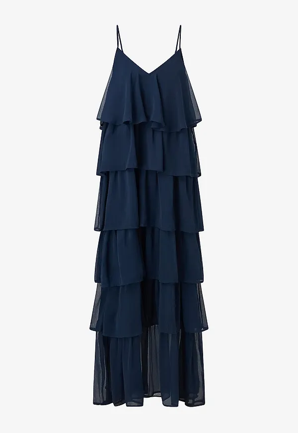 Vila - Maxiklänning viHarley Ruffle Maxi Dress - Blå