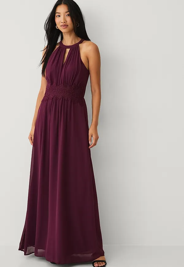 Vila - Maxiklänning viMilina Halterneck Maxi Dress - Röd
